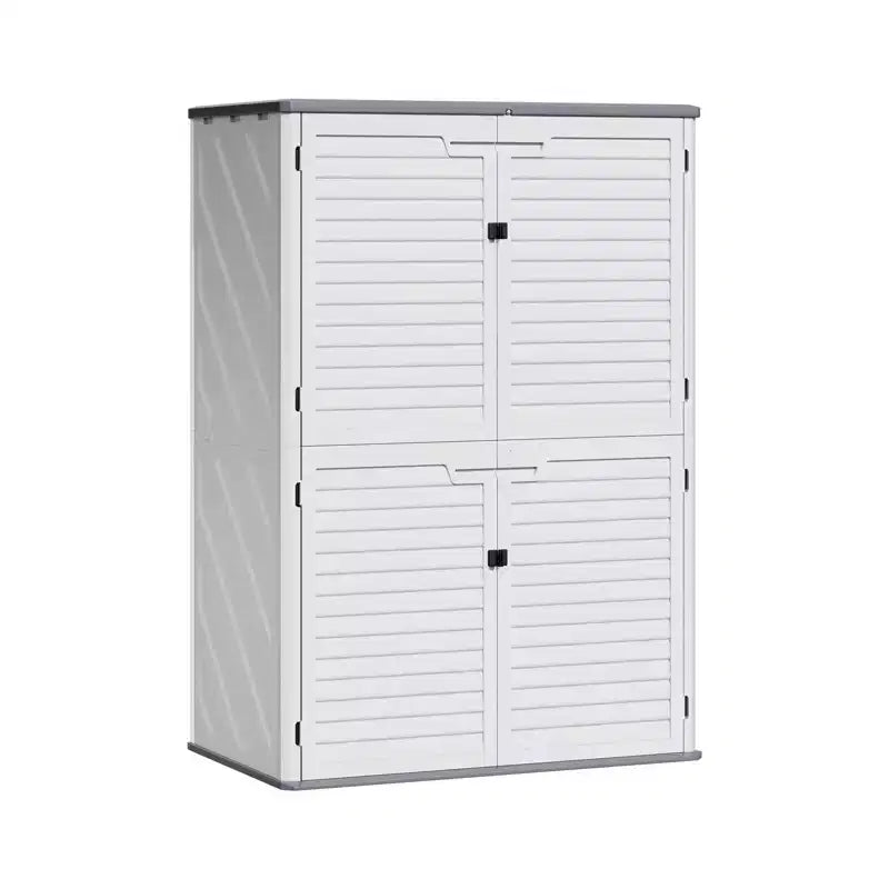 Outdoor Resin Storage Sheds, 64 Cu.Ft Outdoor Waterproof Storage Cabinet for Garage, Tools, Sofa Cushion, Outdoor Storage