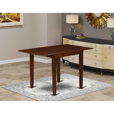 HomeStock 3-Pc Mahogany Finish Rectangular Solid Wood Top with Dropleaf Dining Table Set