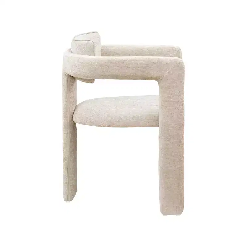 Meridian Furniture,Brenda Beige Chenille Fabric Dining Chair, Set of 2
