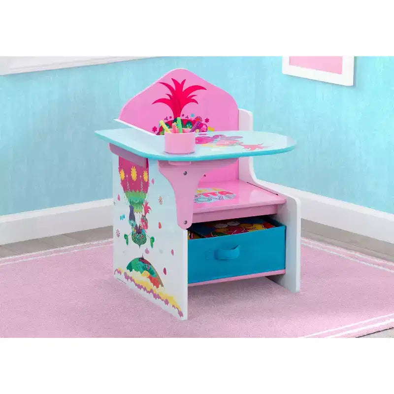 Delta Children Trolls World Tour Chair Desk with Storage