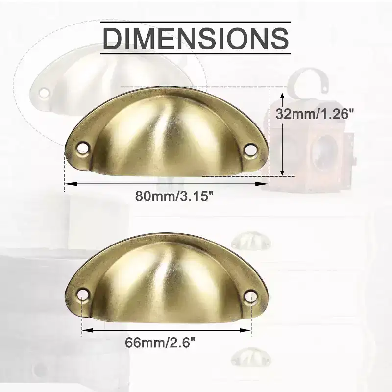 Unique Bargains Metal Drawer Cabinet Bin Cupboard Pulls 2.6 Hole 10 Pcs