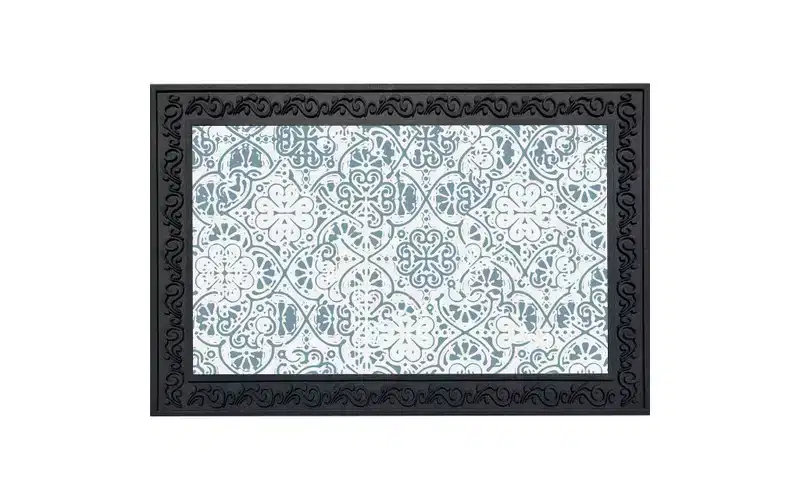 Briarwood Lane Everyday Doormat 30x18 Indoor Outdoor Ornamental Blue and White Doormat