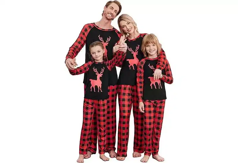 Ekouaer Christmas Pajamas for Family Matching Sets Long Sleeve Xmas Pj Set Soft Holiday Sleepwear