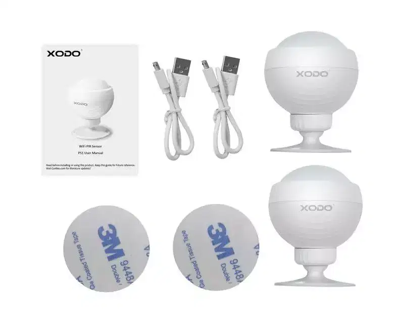 XODO PS1 WiFi LED Motion Sensor, PIR Motion Detector, Wireless 360 Detection, 3M Adhesive Easy Install, Energy Efficient