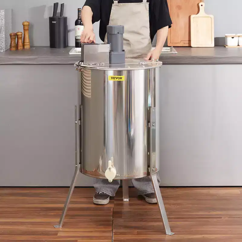 VEVOR Electric Honey Extractor, 4/8 Frames Honey Spinner Extractor, Stainless Steel Beekeeping Extraction, Apiary Centrifuge Equipment