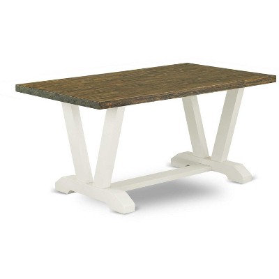 HomeStock 6-Piece Natural Oak Finish Solid Wood Top dining Table with 1-Bench and 4-Chairs