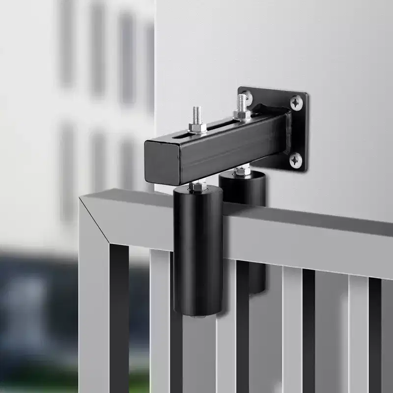 VEVOR Sliding Gate Kit,6Rolling Gate Hardware Kit with T-Bracket,Universal Adjustable Sliding Gate Rollers,Heavy Duty Sliding Gate Guide Roller,Black