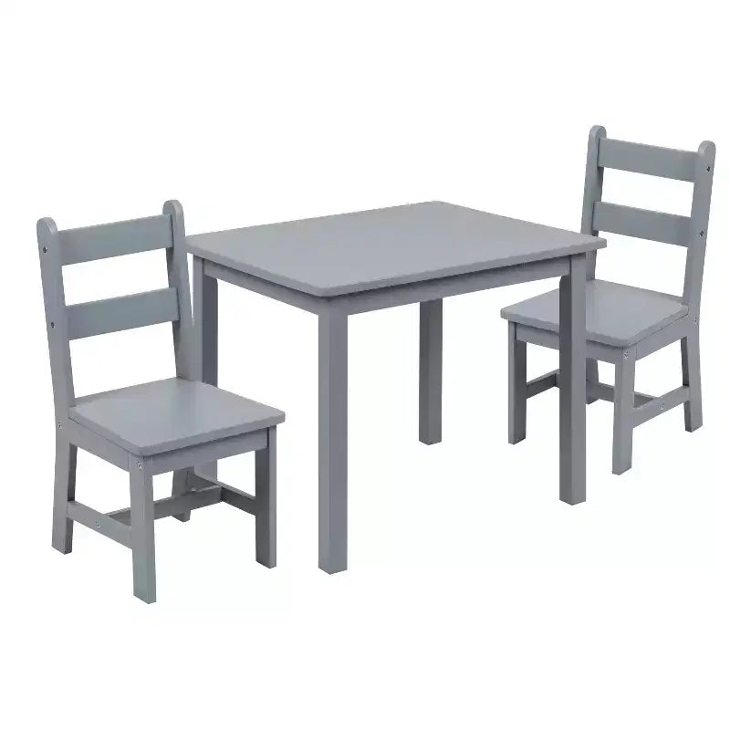 Flash Furniture Kids Solid Hardwood Table and Chair Set for Playroom, Bedroom, Kitchen - 3 Piece Set