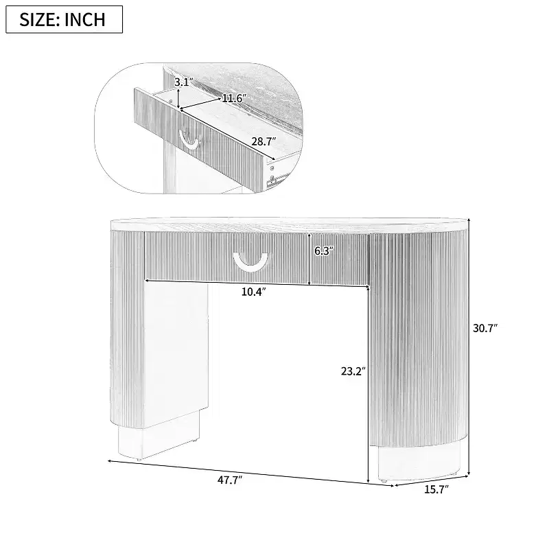 Christopher Knight Home Mirod Modern Ribbed Console Table with Drawer and Column Legs