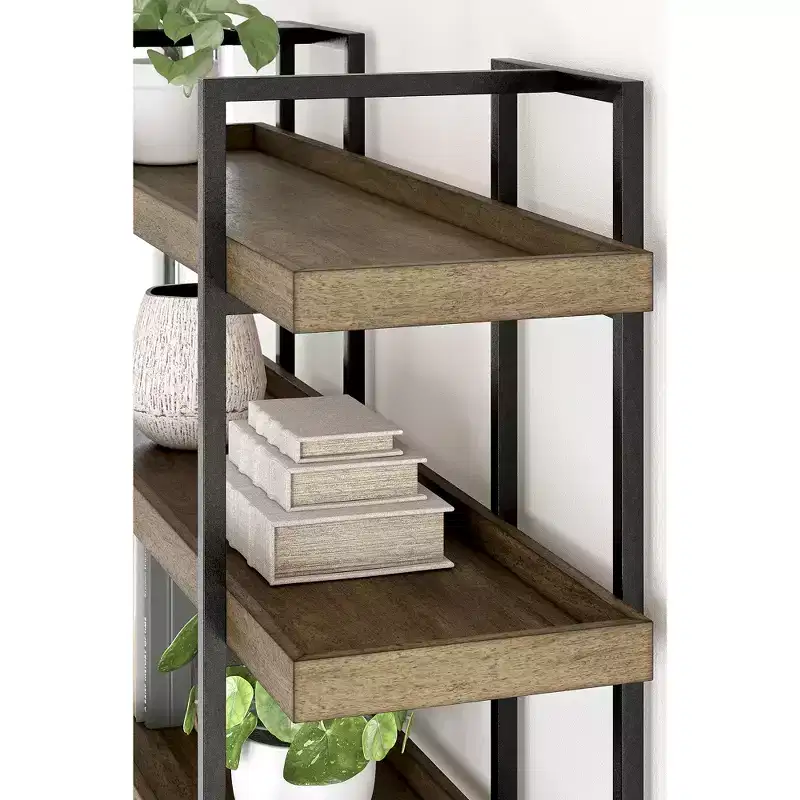 Signature Design by Ashley Montia 76 5 Shelf Bookcase, Light Brown