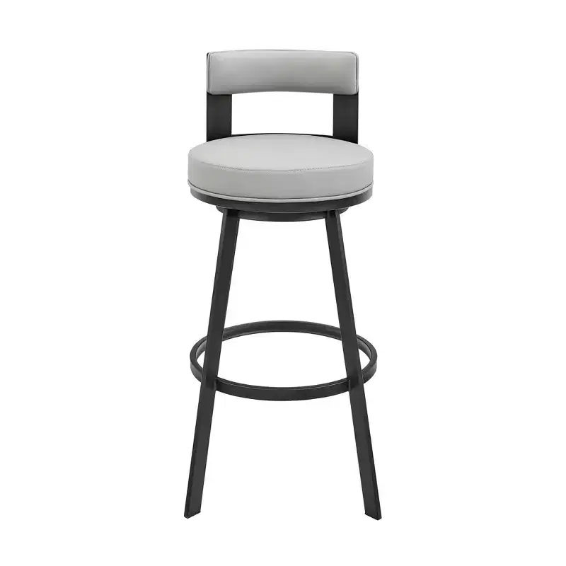 Armen Living 26 Flynn Metal with Faux Leather Swivel Counter Height Barstool