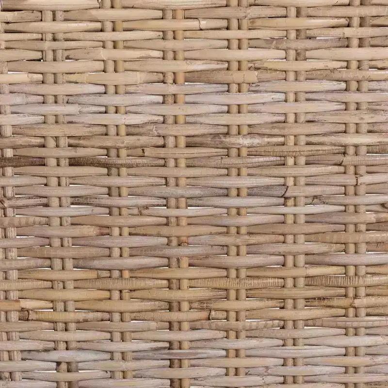 bali & pari Magy Rattan and Mahogany Wood Barstool Kubu Gray/Rustic Taupe