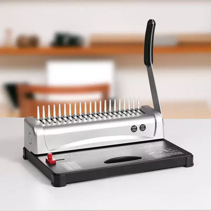 VEVOR Binding Machine, Comb Binding Machine 21-Holes Binding 450 Sheets with 100 PCS 3/8'' Comb Binding Spines, Silver&Black