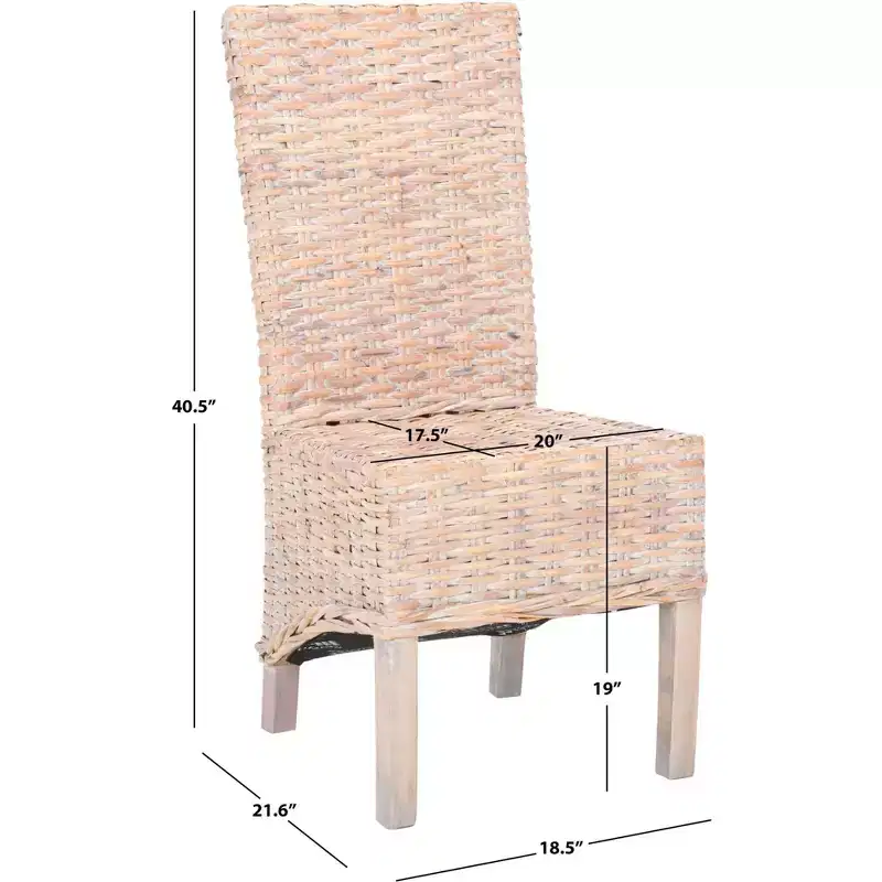 Pembrooke 19 H Rattan Side Chair (Set of 2) - FOX6520 - Safavieh Couture