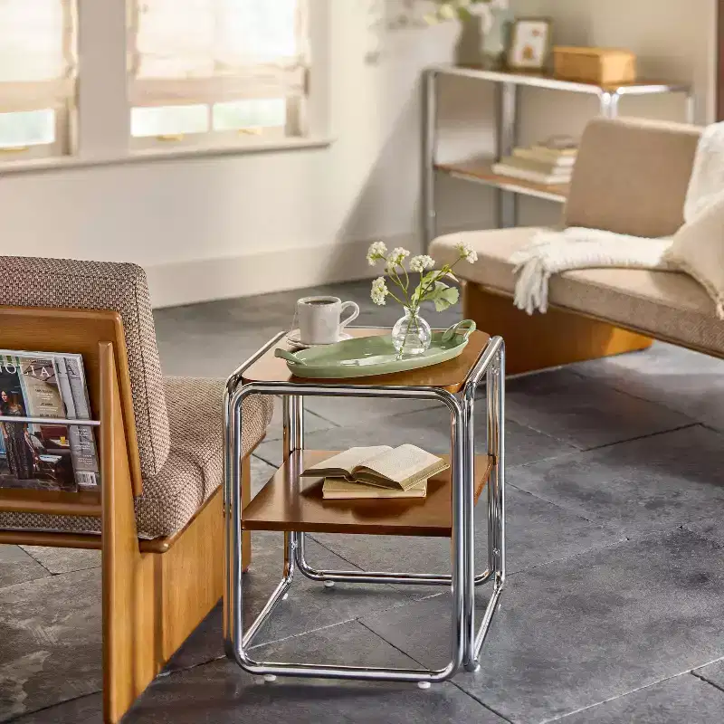 Accent Table with Chrome Frame