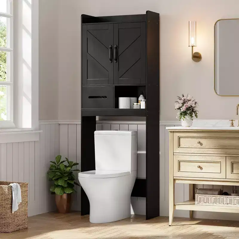 Over The Toilet Storage Cabinet,FreeStanding Bathroom Organizers for Bathroom,Restroom,Laundry