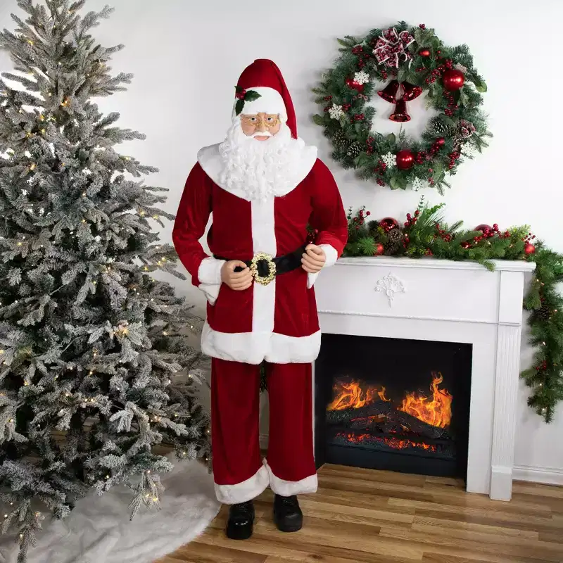 Northlight 6' Christmas Standing or Sitting Plush Santa Clause Figure