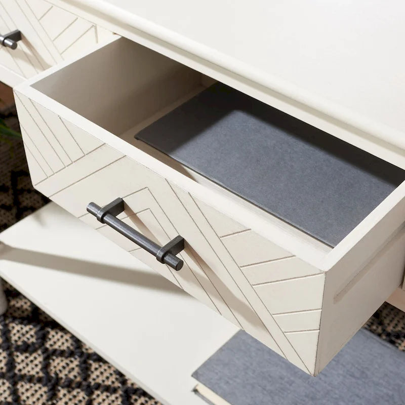SAFAVIEH Jeanie 3-Drawer Bottom Shelf Console Table - 47.3 W x 13 L x 29.5 H - 47Wx13Dx30H