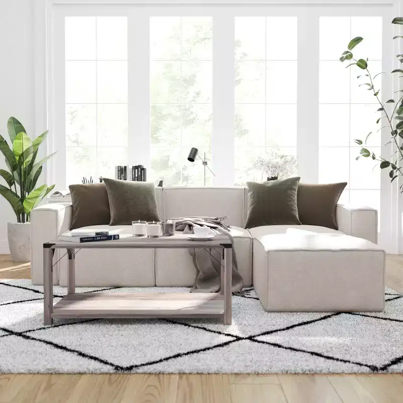 Merrick Lane Modular Right Side Chair with Arm Rest
