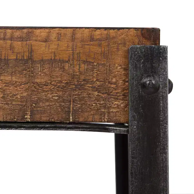 Kate and Laurel Marsh Square Wood Nesting Table, 2 Piece, Rustic Brown