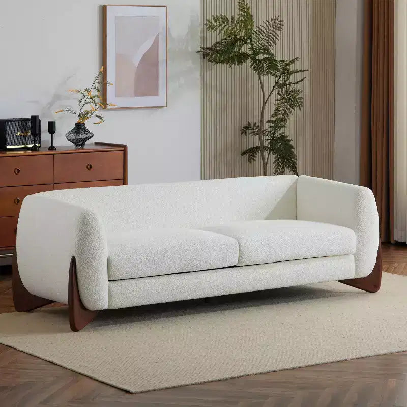 Christopher Knight Home Mia 82.75 Boucle Fabric 3 Seater Sofa Beige