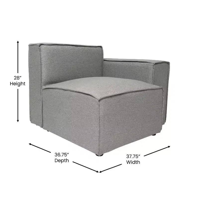 Merrick Lane Modular Right Side Chair with Arm Rest