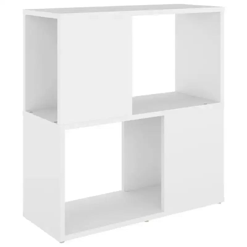 White Engineered Wood Book Cabinet with 2 Shelves