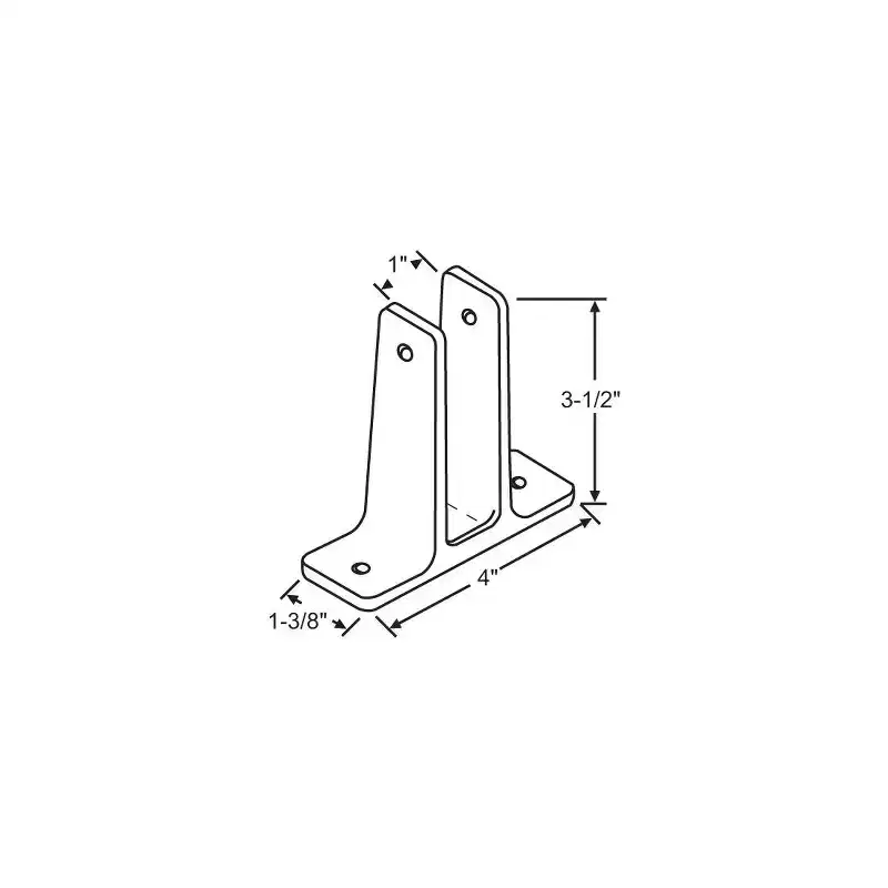 Brixwell 91-160 Two Ear Urinal Screen Bracket Chrome Plated 1 inch Panel 3-1/2 inch Height 4 inch Length 1-3/8 inch Base