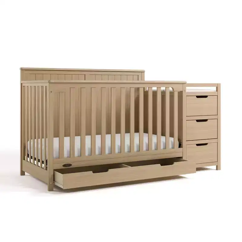 5-in-1 Convertible Crib and Changer with Drawer