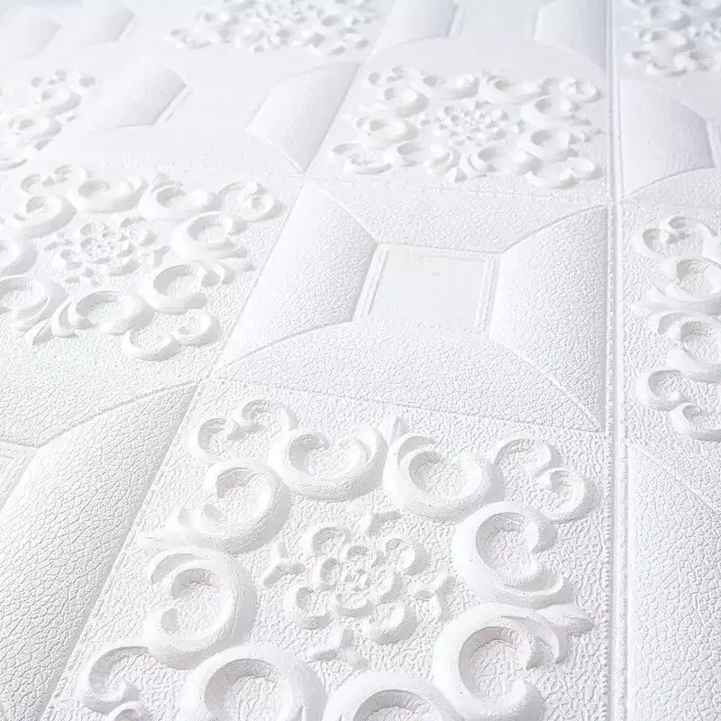 Home Collection 3D Self-Adhesive White Foam Wall Panels 52 Sq Ft