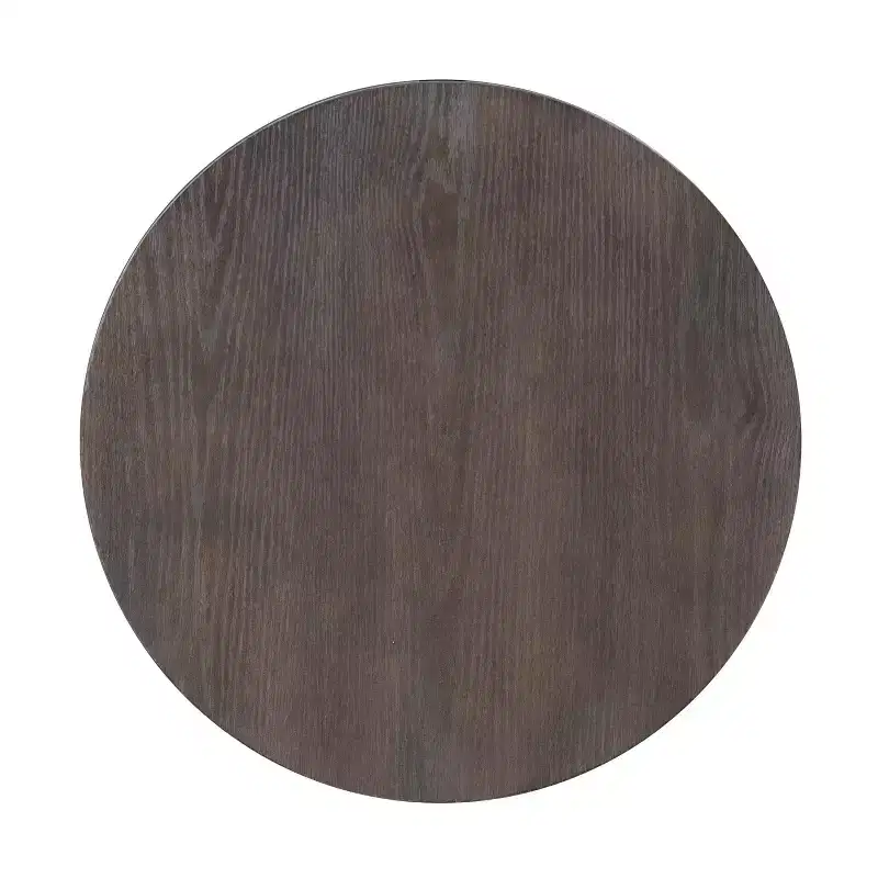 Powell 3pc Galway Wood Top and Charcoal Gray Metal Round Coffee and Side Table Set Charcoal Brown: Rustic Living Room Furniture Set