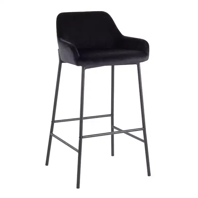 Set of 2 Daniella Metal/Velvet Barstools - LumiSource