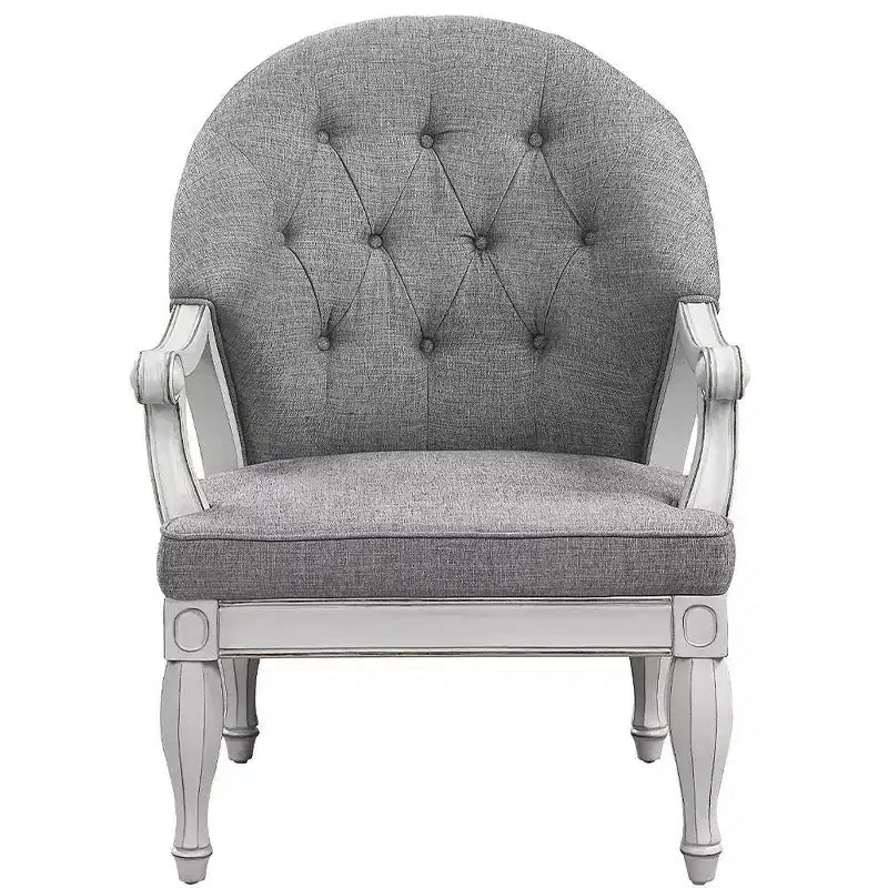 31" Florian Accent Chair: Tufted, Cotton Upholstery, No Assembly - Acme Furniture