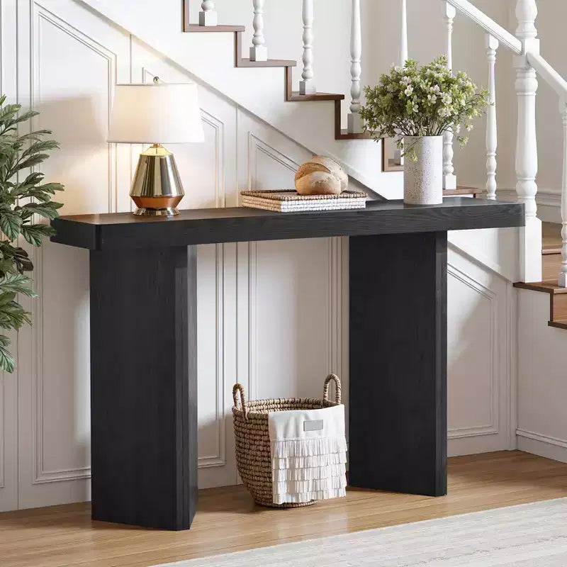 Bekrvio 50 Narrow Console Table, Slim Entryway & Sofa Table with Real Wood Veneer Top, Thickened Sturdy Modern Hallway Console
