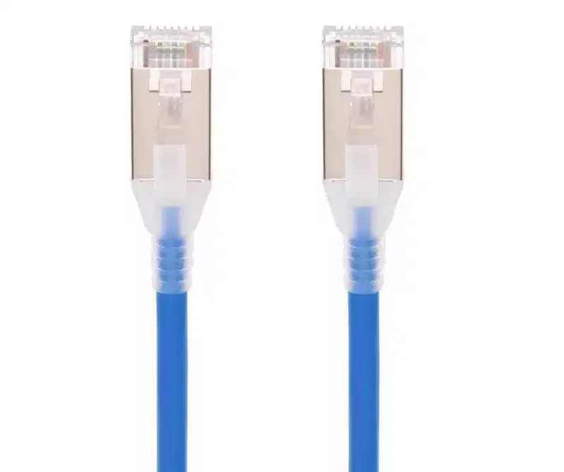 Monoprice Cat6A Ethernet Patch Cable - 15 Feet - Blue | Snagless, Double Shielded, Component Level, CM, 30AWG - SlimRun Series