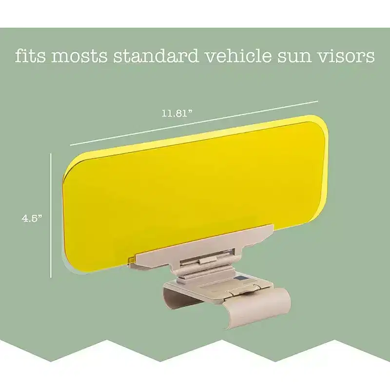 Zone Tech Day and Night Anti-Glare Car Windshield Visor - Premium Quality Universal Sunshade and Night Vision Anti-Dazzle Windshield Driving Visor