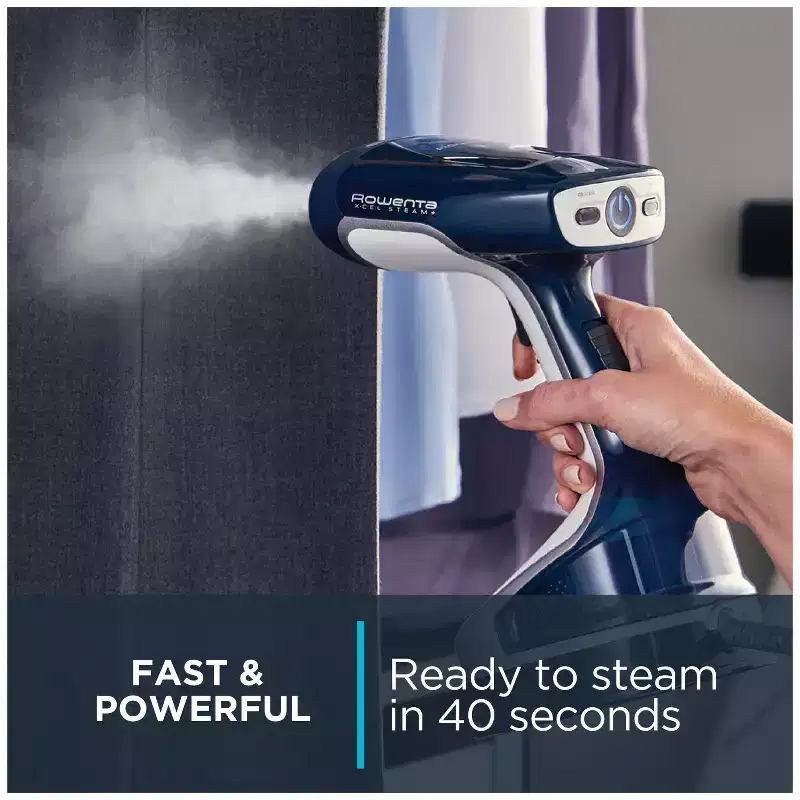 Rowenta X-Cel 1600W Handheld Steamer for Clothes, Navy Blue