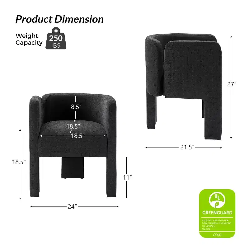 Elias Dining Chair with Three-legged Design Set of 6 ART OF LIVING DESIGNS