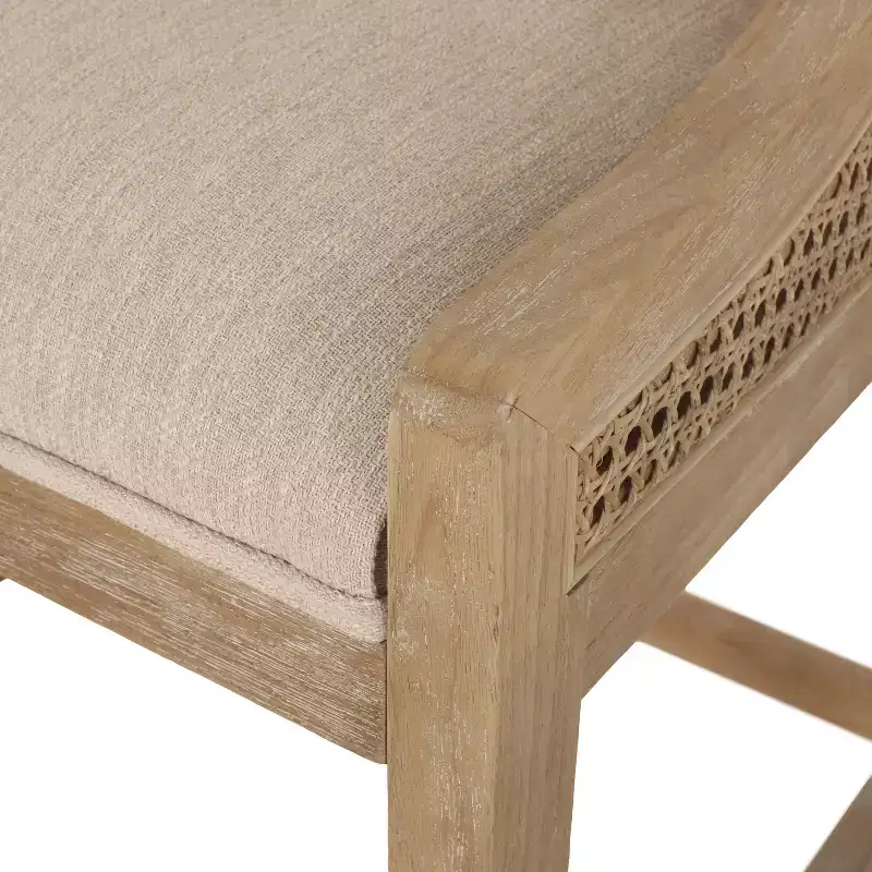 Christopher Knight Home 25.5" Cataldo Wood and Cane Upholstered Counter Height Barstool Beige/Natural