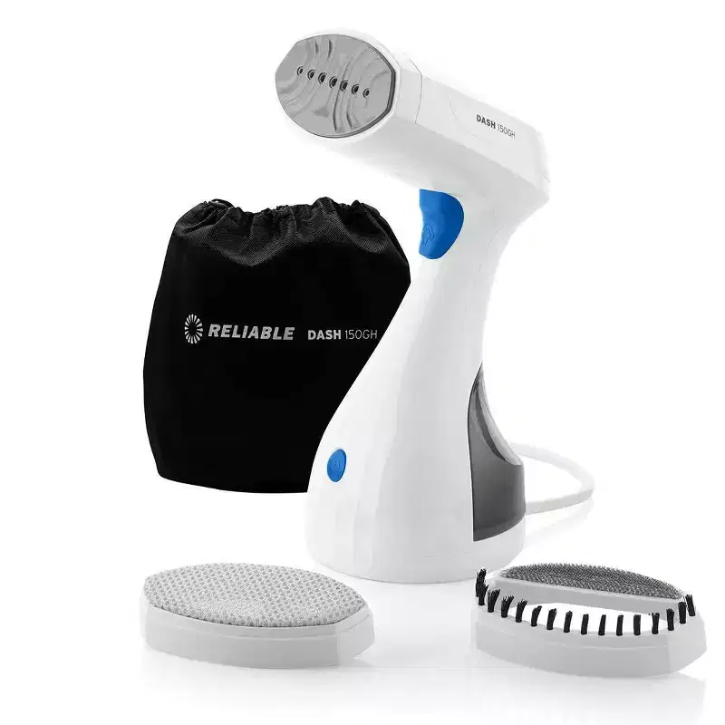 Reliable Corporation Dash 150GH Portable Garment Steamer: Handheld, 1500W, 18 Min Steam, Travel-Size, Detachable Tank, White