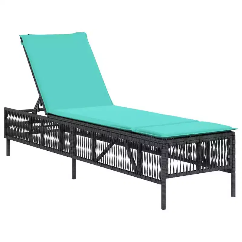 vidaXL Patio Sun Lounger PE rattan Large Multi-Position Backrest