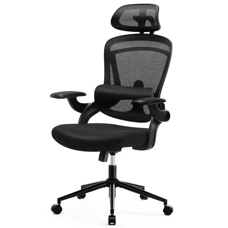 High Back Ergonomic Mesh Office Chair, Adjustable Lumbar & Headrest, Flip-Up Arms, 275 lb Cap