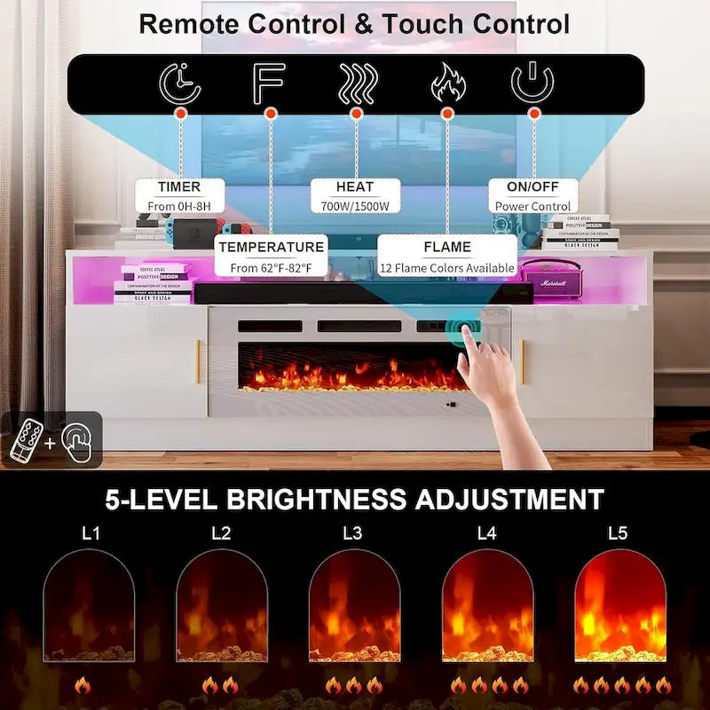 70Fireplace Entertainment Center with 36 Electric Fireplace