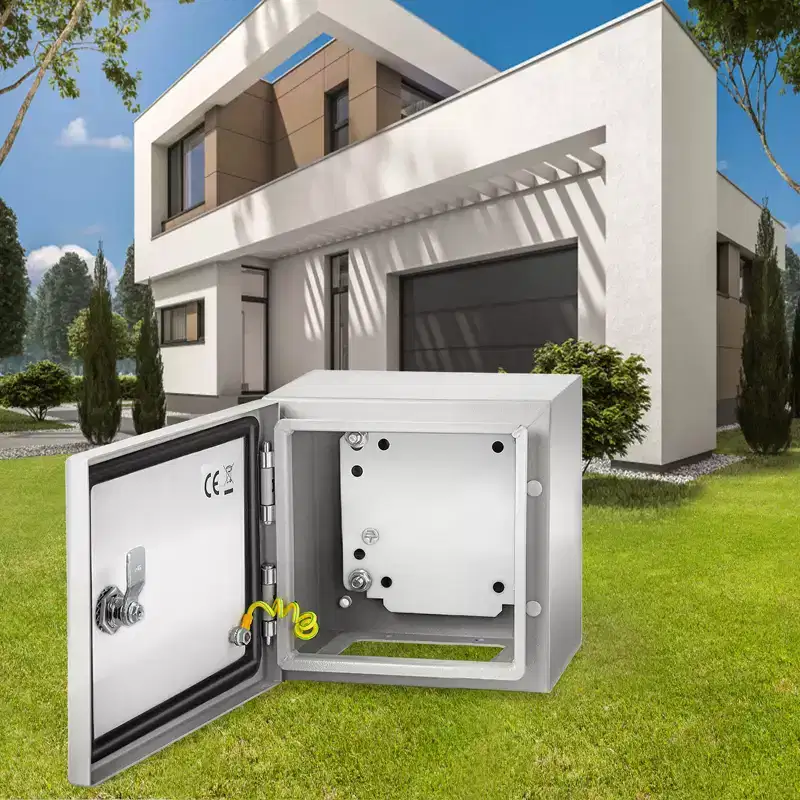VEVOR NEMA Metal Case, 8x8x6'' NEMA 4X Metal Electric Enclosure, IP66 Water & Dust Resistant, Gray-white