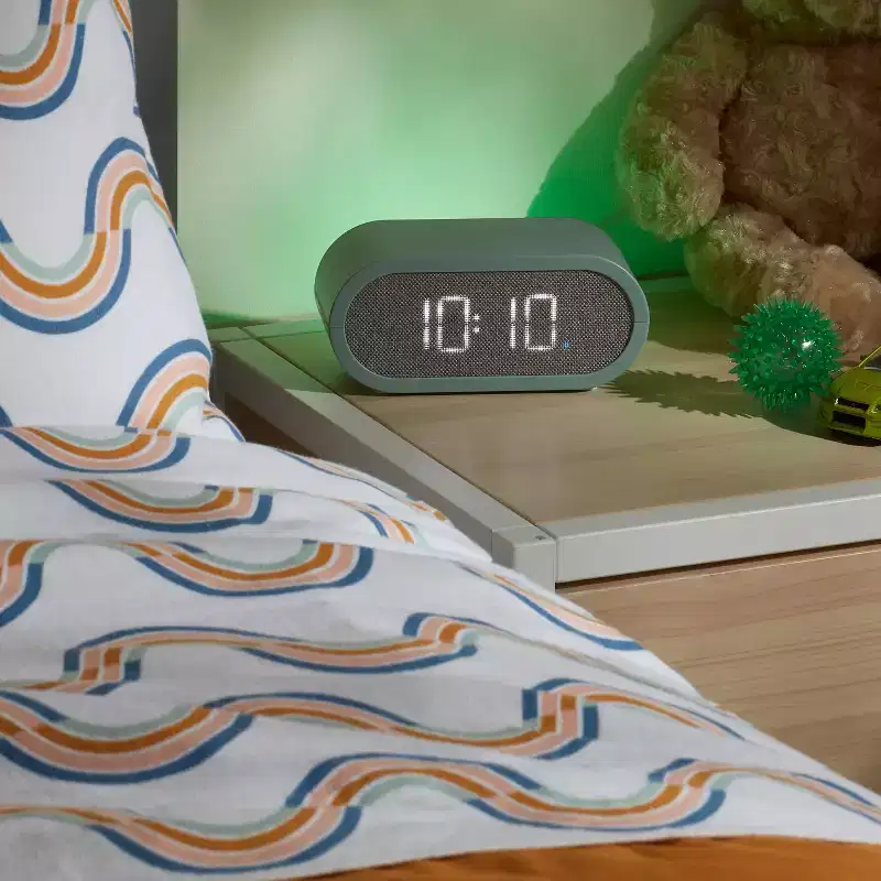 Kids' Clock with Night Light Green - Pillowfort™: LED Bulb, Novelty Nightlight, Electric, Ages 8+