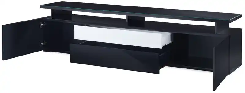 68 Modern TV Stand with Storage and Cable Management for TVs up to 75- Black