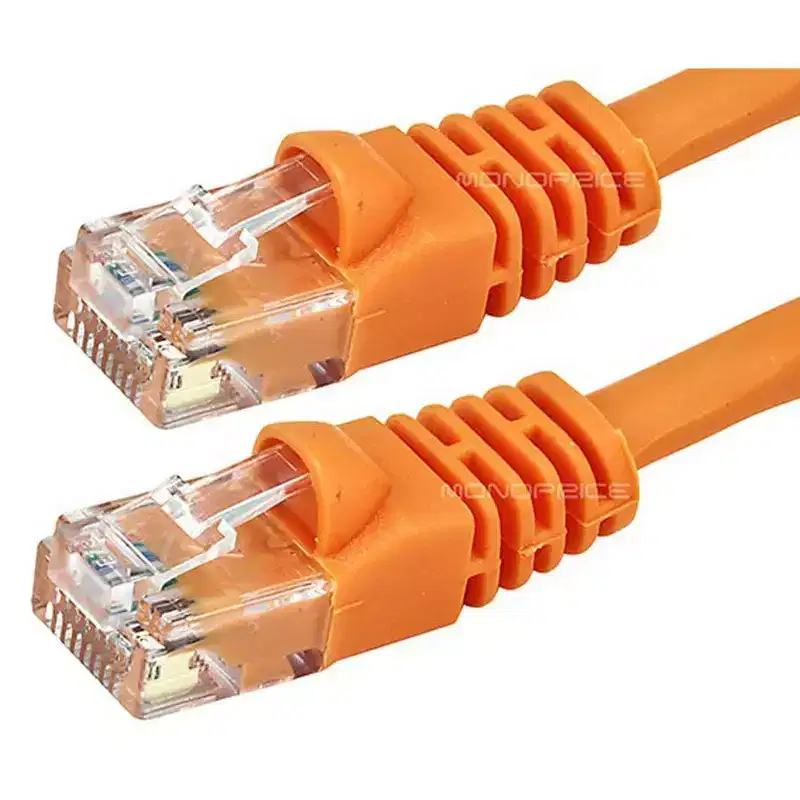 Monoprice Cat6 Ethernet Patch Cable - 2 Feet - Orange | Network Internet Cord - RJ45, Stranded, 550Mhz, UTP, Pure Bare Copper Wire, 24AWG