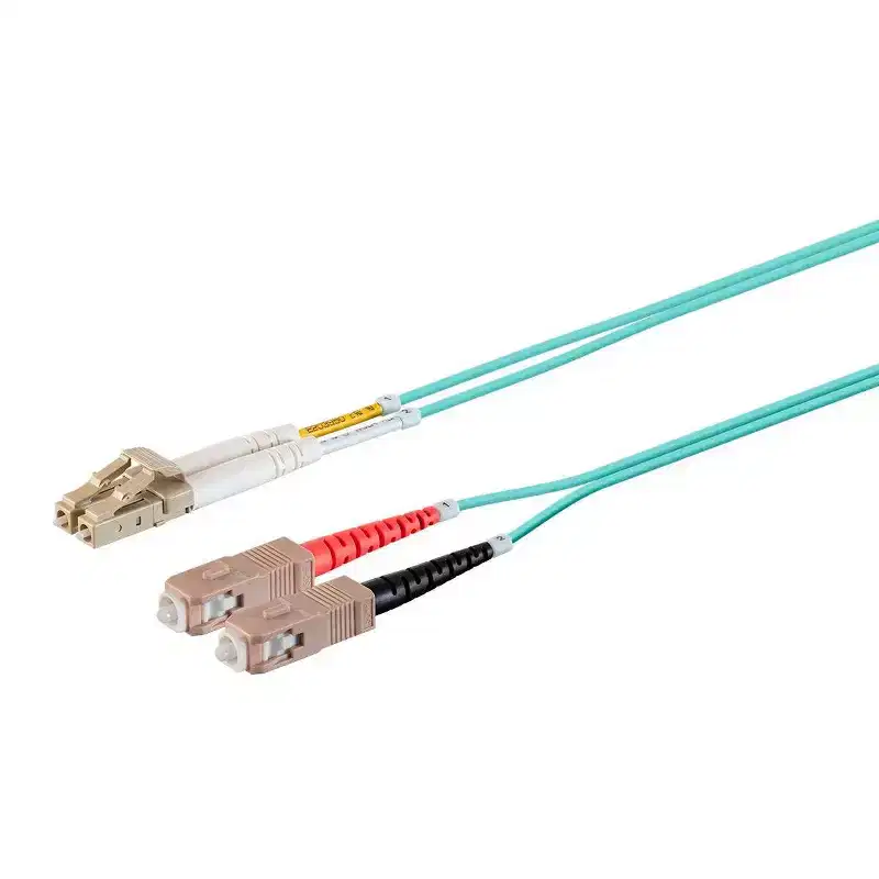 Monoprice OM4 Fiber Optic Cable - 20 Meters, LC/UPC-SC/UPC, Multi Mode, Duplex, 50/125 micrometer Type, 2.0mm, OFNR