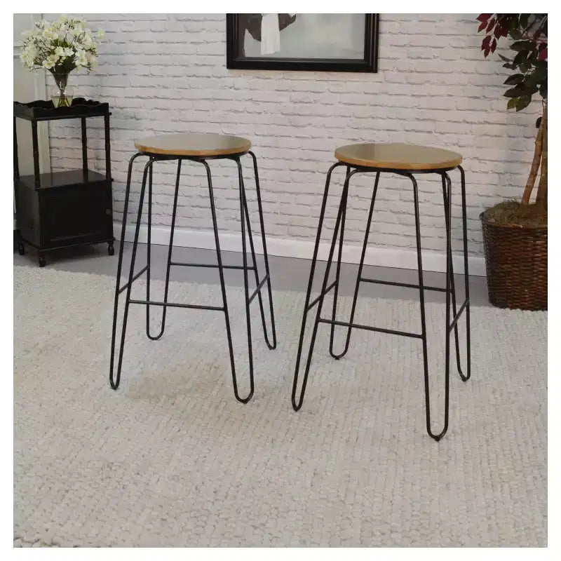 Carolina Living Set of 2 29 Winston Barstools Maple/Black